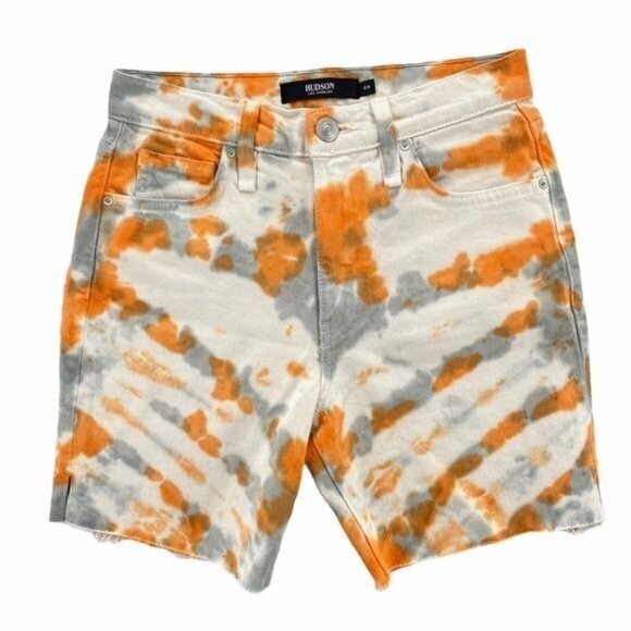 Hudson Hanna Tie Dye Cutoff Denim Biker Shorts